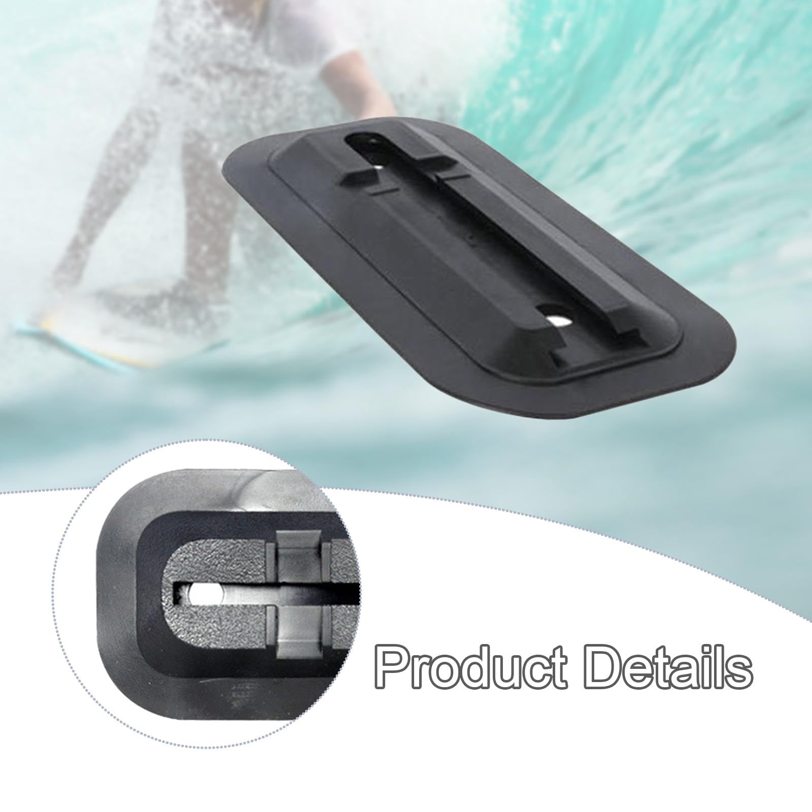 Gralara Base per Pinna da Surf, 19,5 X 7,9 Cm Dock per Pinna in Materiale PVC per Longboard E Shortboard, Dotata di Una Struttura di Bloccaggio Scorrevole, Resistente all'Usura, Robusto