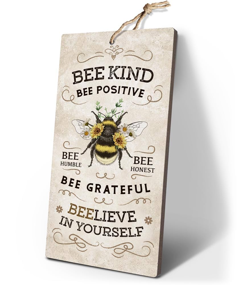 Amazon.com: YZEXEZY Retro Bee Decor-Bee Kind Sign 12
