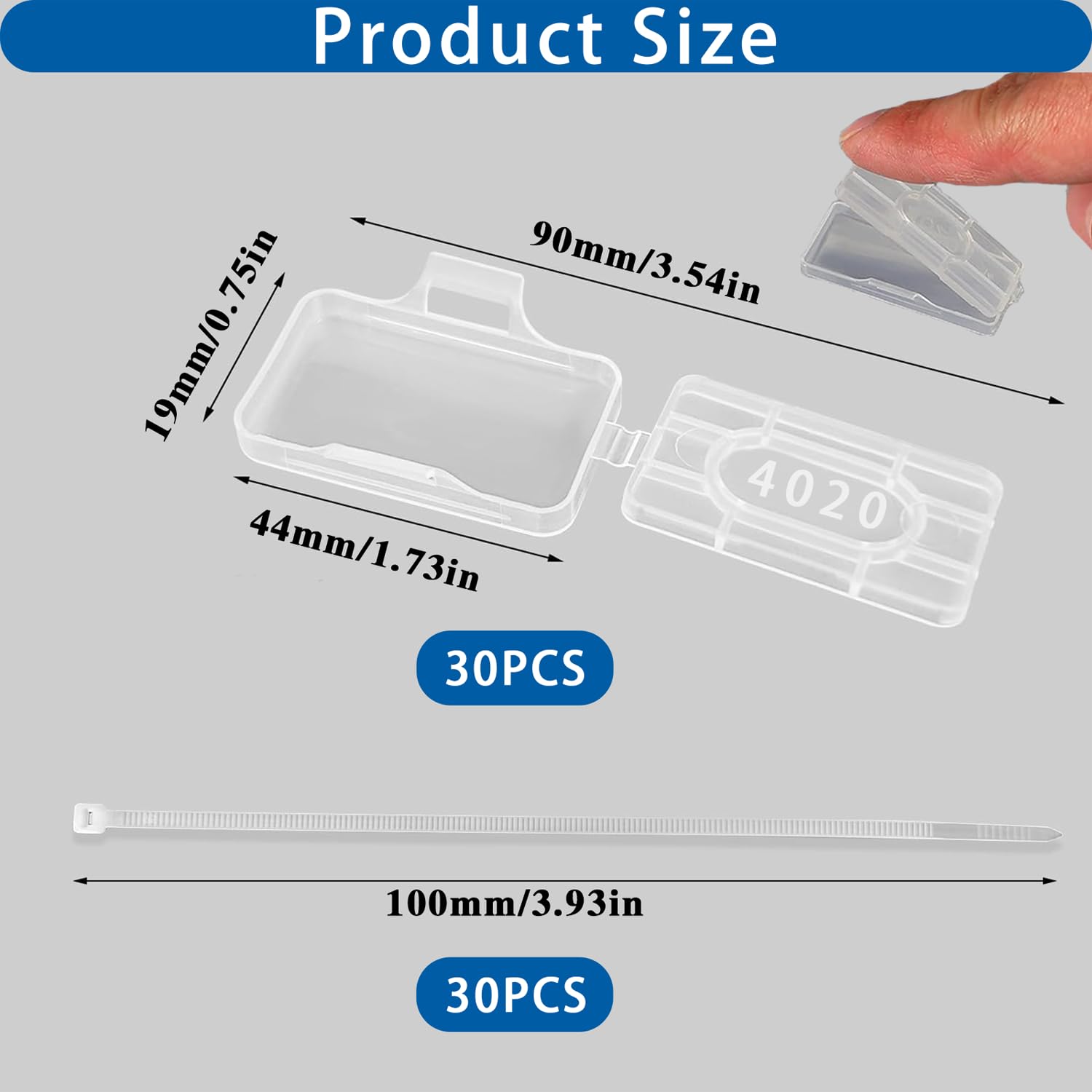 30 Stück Transparente Kabeletiketten-Boxen – Wasserdichte Kabelkennzeichnung Für Alle Kabeltypen, 10x31x8 Mm