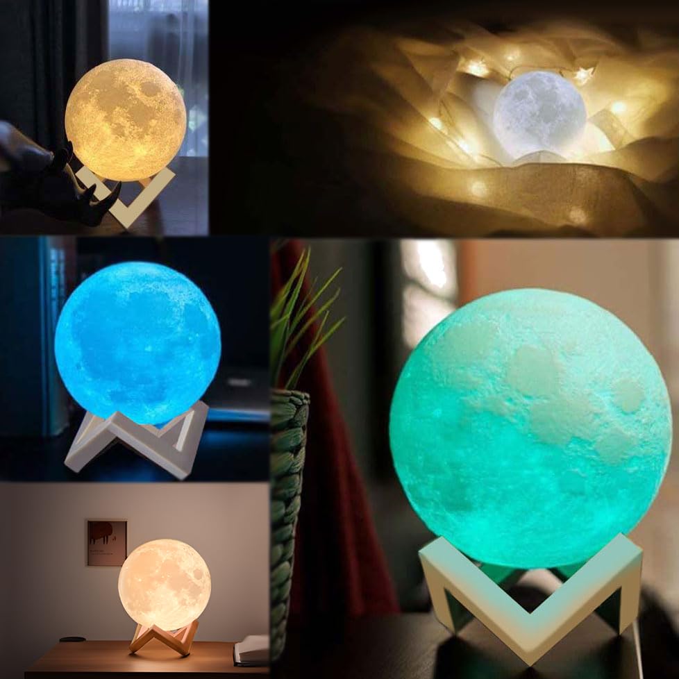 ACED Mondlampe 2023 Upgrade 3D Mondlicht 16 Farben Remote/Touch Control und USB wiederaufladbar Geschenke für Frauen Mädchen Jungen