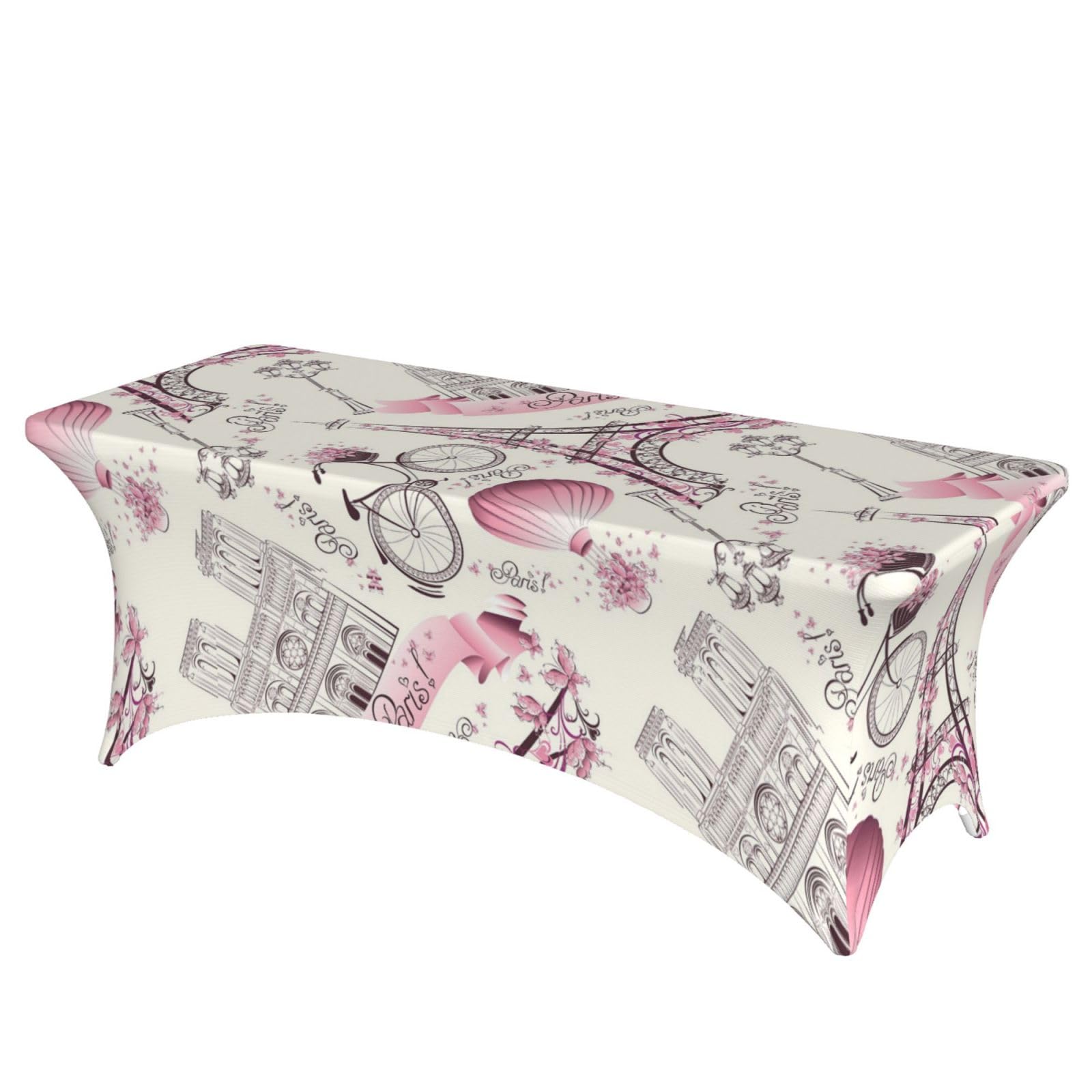 ERCgad Paris Tower Flower Print Rectangular Tablecloth Dining Banquet Party Events Home Celebration Table Cover