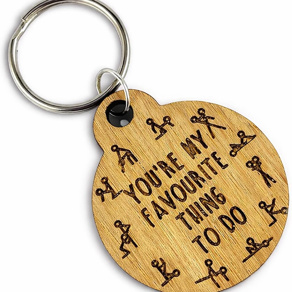 Fuzzy Cactus You're My Favourite Thing To Do Karma Sutra Keyring - Funny Novelty Valentines Day Birthday Boyfriend Girlfriend Friend Joke Gift Secret Santa Rude Joke