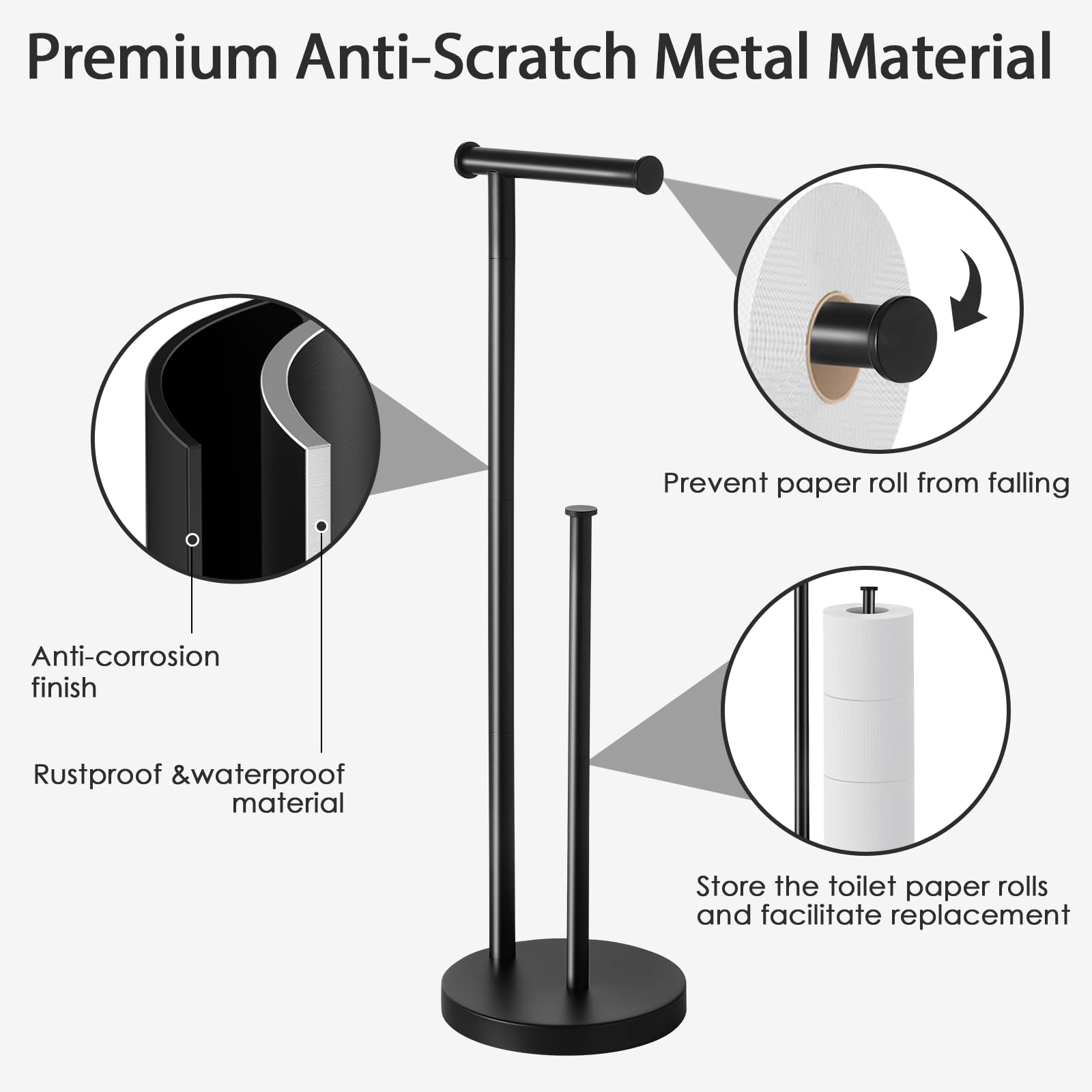 Toilet Paper Holder Stand, Bathroom Toilet Paper Stand with Large Reserve — Amazon image 2