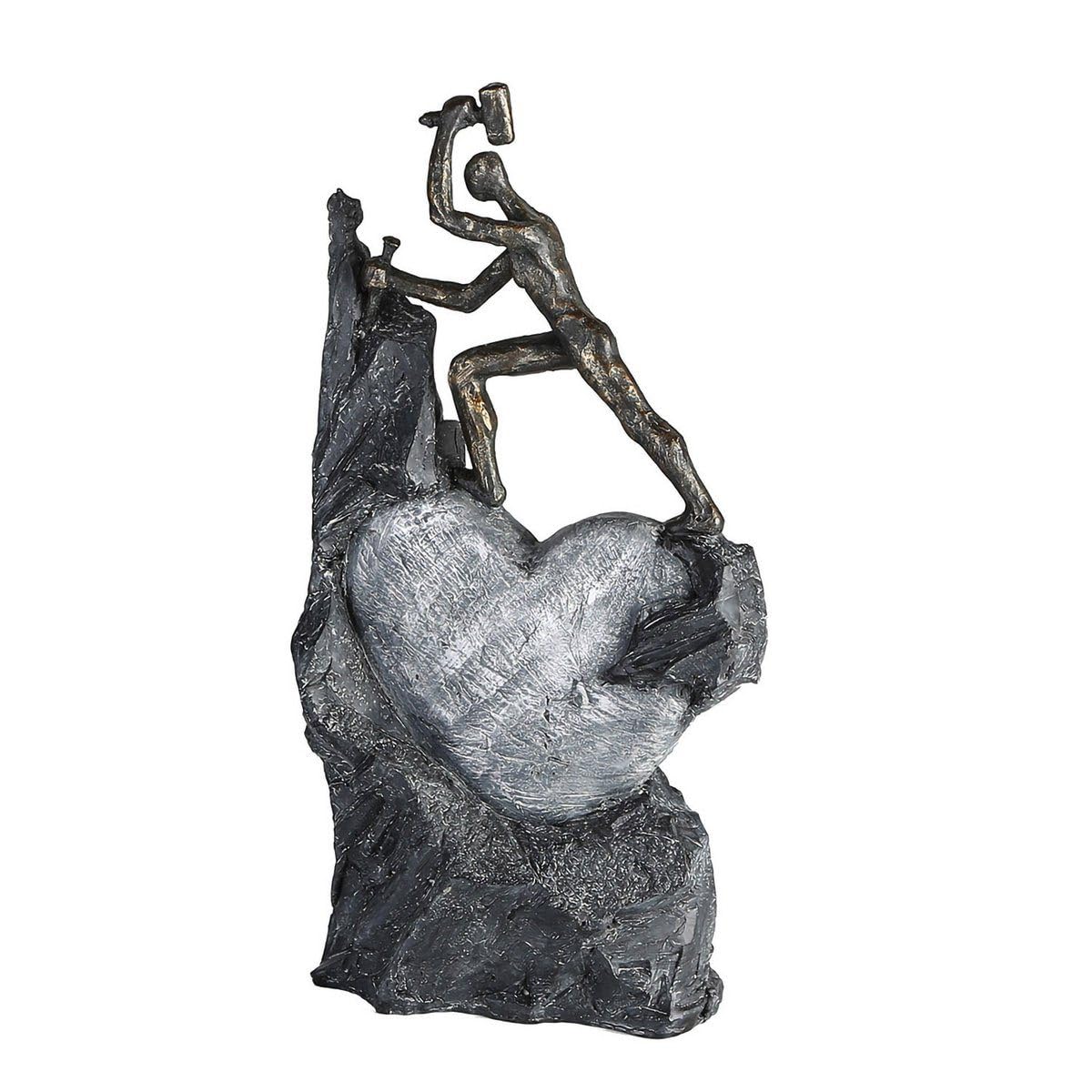 Casablanca – Escultura – Figura Decorativa – Corazón – Cantero – Poli – Color Bronceado – 37 x 19 cm