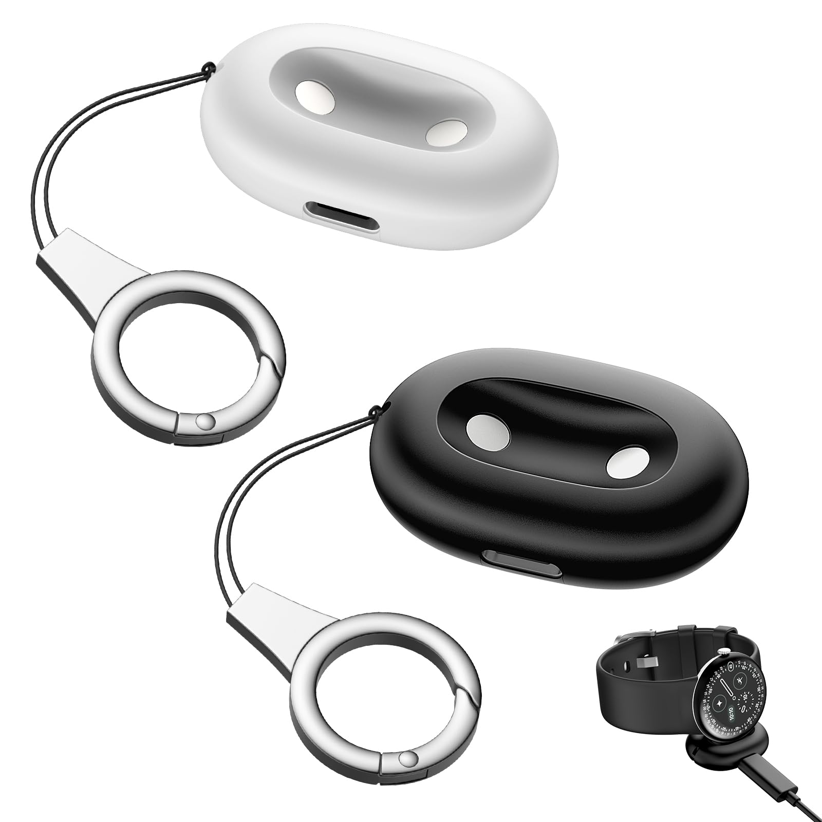 TiMOVO Tragbares Ladegerät Kompatibel mit Google Pixel Watch 5/4 41mm/45mm | Magnetische Ladestation für die Pixel Watch 5/4, Kompaktes Schnellladen mit Seitlicher Halterung, Praktisch für Unterwegs
