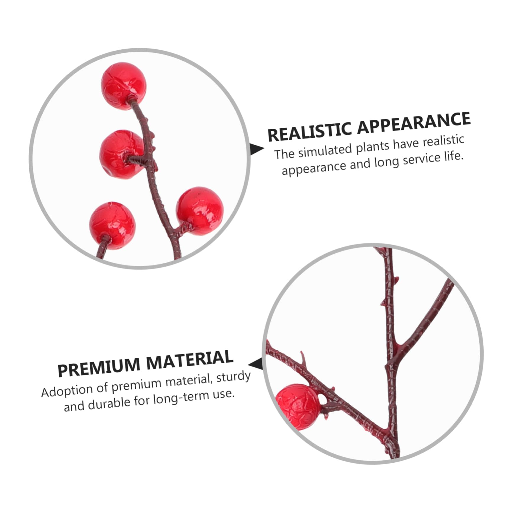 Cabilock Lot De 5 Branches De Houx Artificielles Élégantes pour Décoration De Maison Noël Mariage 10 Pièces X 5