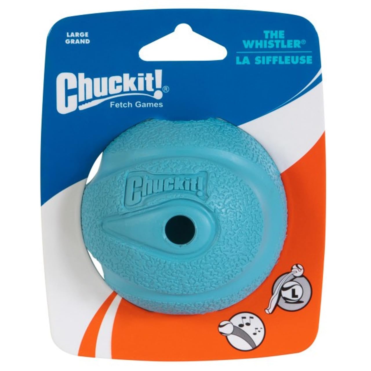 The Whistler Ball Dog Toy, Large 3 Inch, for Dogs 60-100 Pounds