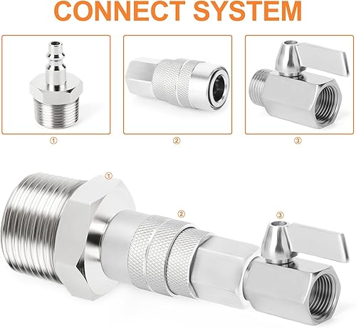 Vista 34 de GASHER 10PCS 1/2-Inch NPT hembra Industrial Air Tool Fitting, 1/2 pulgada de alto flujo neumáticos presión máxima de trabajo 300PSI