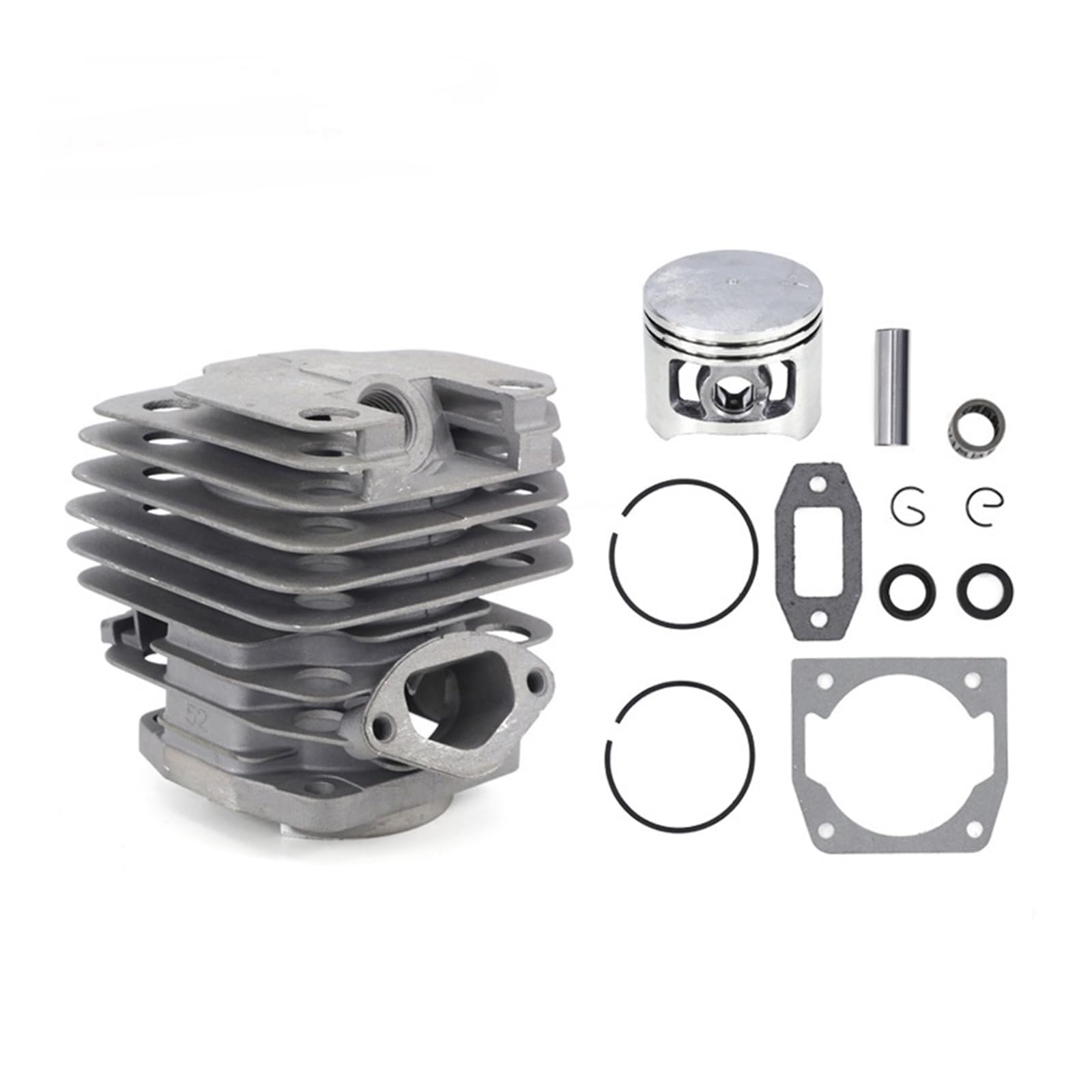 CVAADV 45mm Cylinder Piston Engine Rebuild Kit Compatible with Chainsaw 52CC 5200 Chain Saw Spare Parts Chinese Type Zenoah & More Fit