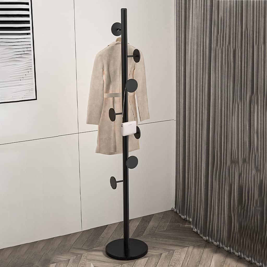 GIZNXBA Free-Standing Coat Rack, Hat Hanger Hall Tree, Metal Coat Hangers for Scarves, Backpacks, Umbrellas, Coat Stand, Stylish Coat Tree with Marble Base, 7 Hooks (Color : /White+/White)