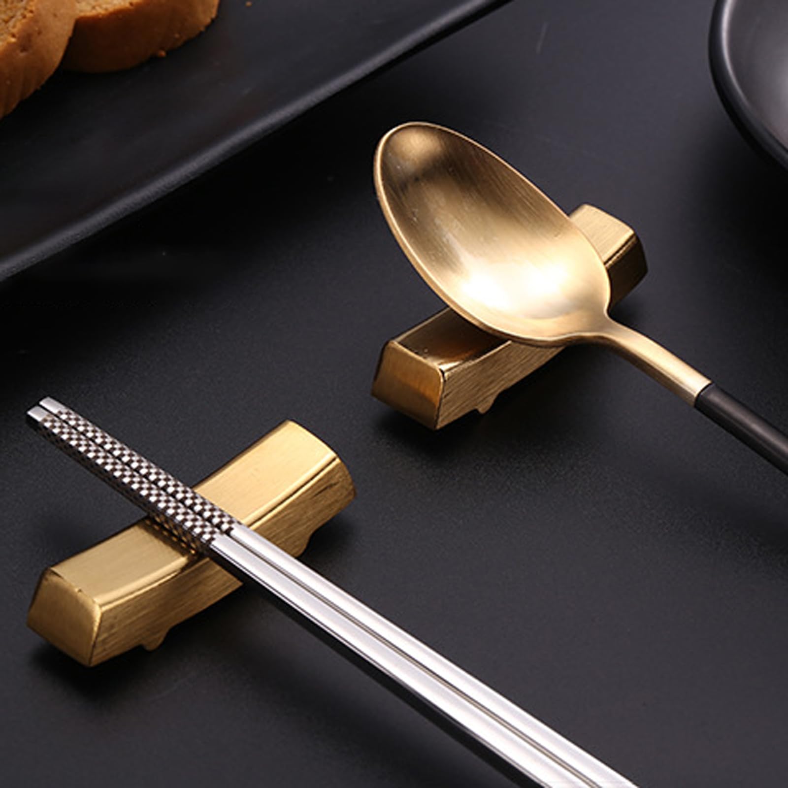 Repose-Baguettes, Porte-Baguettes concave en Acier Inoxydable, Support à Baguettes Chinois, décoration de Bureau réutilisable pour la Maison, la Cuisine, Le Restaurant et Les fêtes.