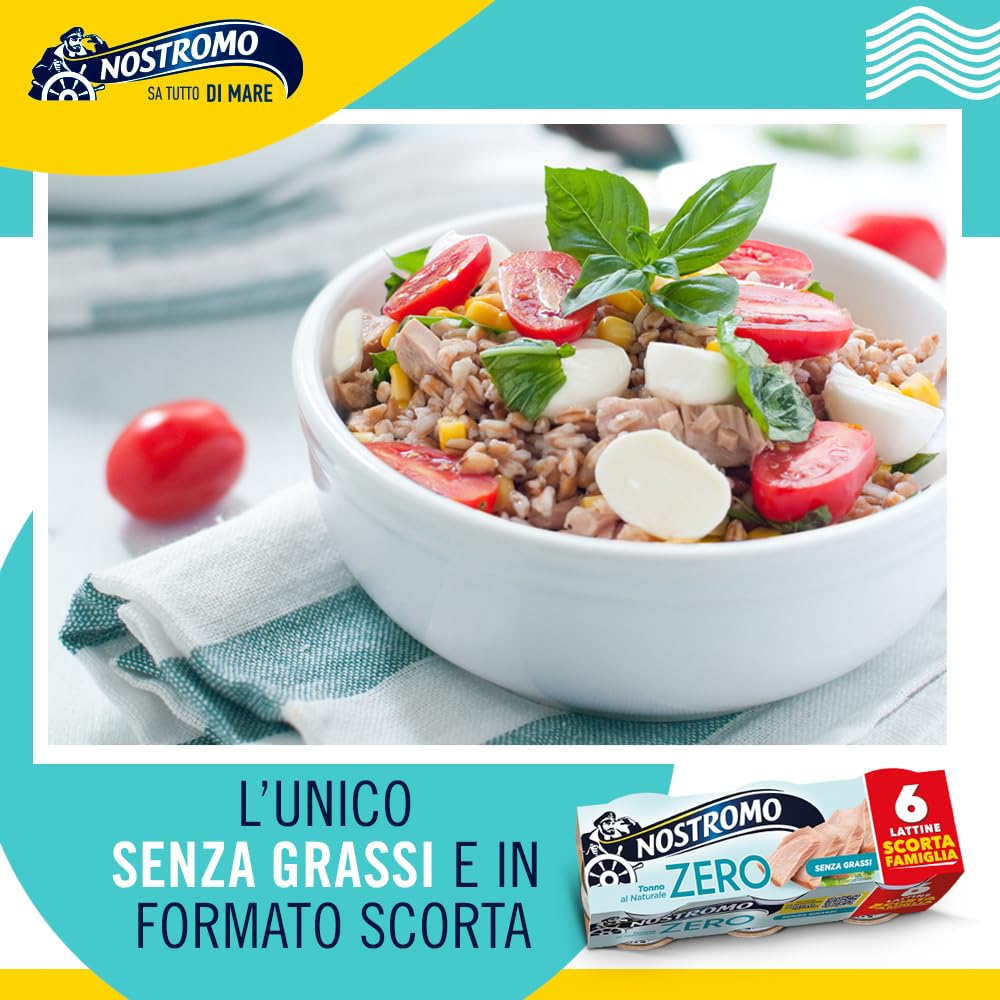 Nostromo Tonno al Naturale 65g – Confezione Scorta 60 Lattine (10 x 6) – Zero Grassi, Sgocciolato e Pronto da Gustare – Tonno in Scatola Formato Convenienza