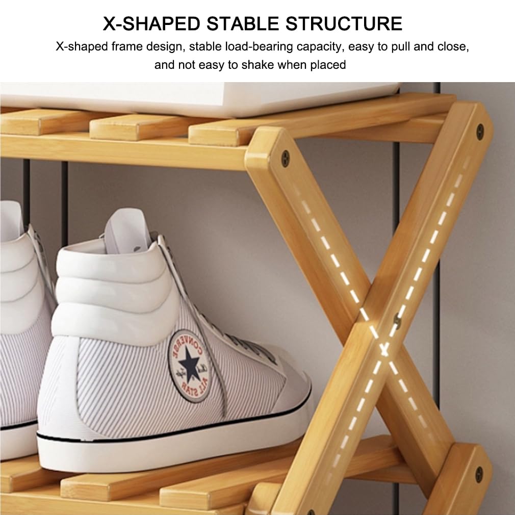 Scarpiera a 4 ripiani, piccola, portatile, pieghevole, senza installazione, piccola scarpiera perfetta per corridoi, camere da letto e piccoli spazi (4 livelli)