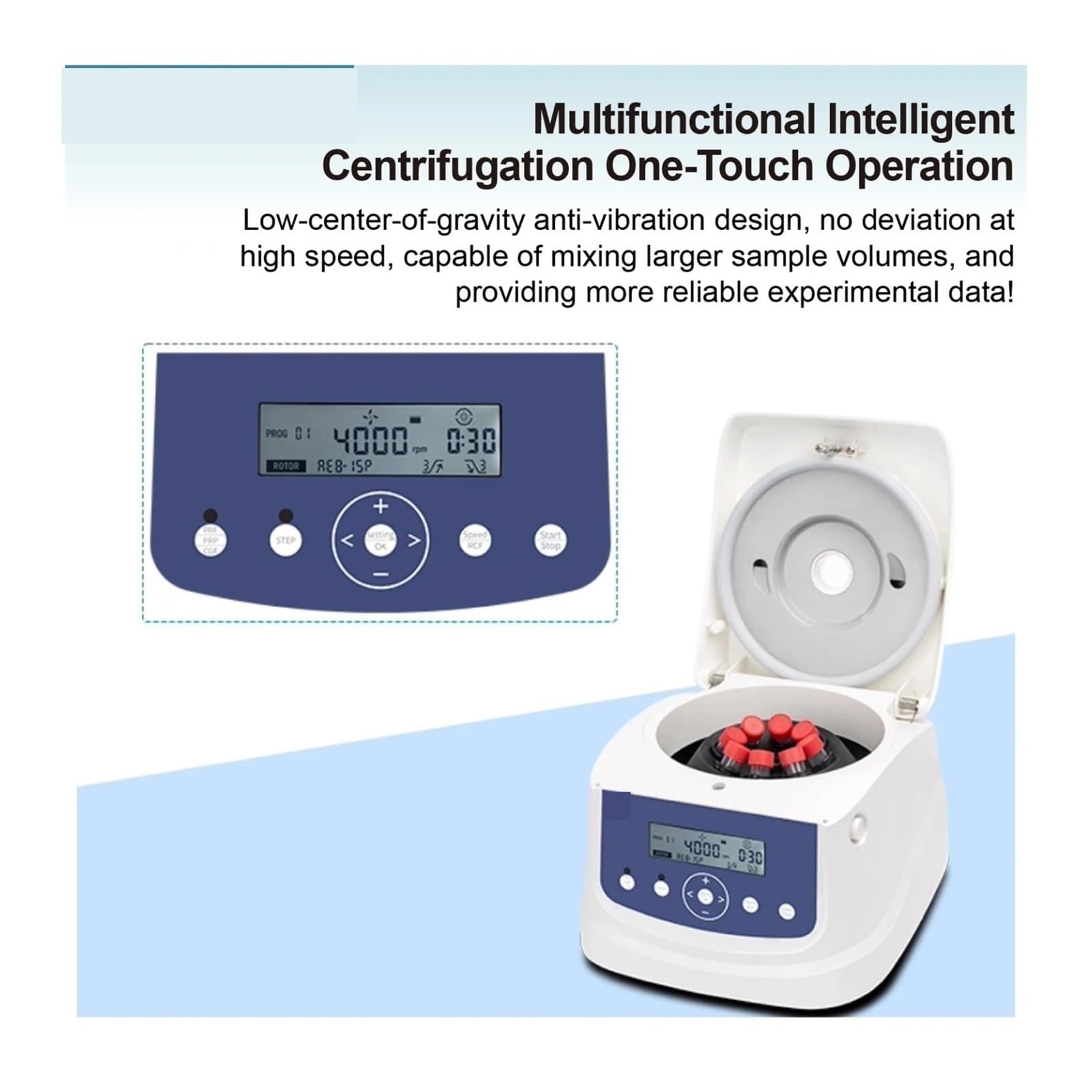 Centrifuga da banco, Centrifuga Da Tavolo PRP A Bassa Velocità Con Motore Brushless Controllo LCD Capacità 8x15 Ml 300 A 4000 Giri/min For Laboratori Clinici