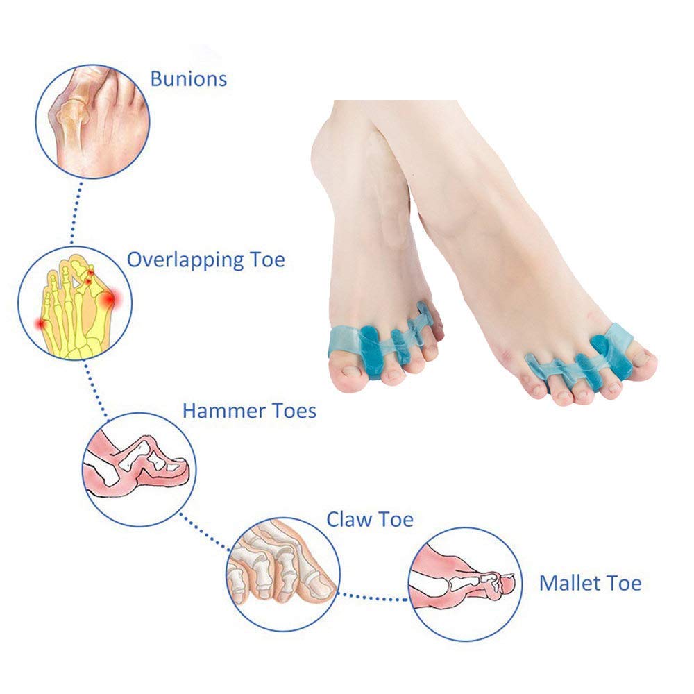 Korektor i ulga, silikonowy rozpieracz palców u stóp na hallux valgus, ochraniacz na halluxy, separator palców u stóp na ból stóp, przeciw halluxom valgus i nakładaniu si