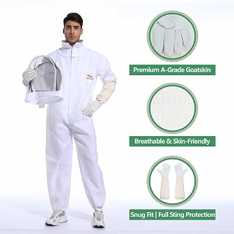 ANDES Sting Proof Bee Suit with Gloves & Fencing Veil, Size S(4'11-5'3)