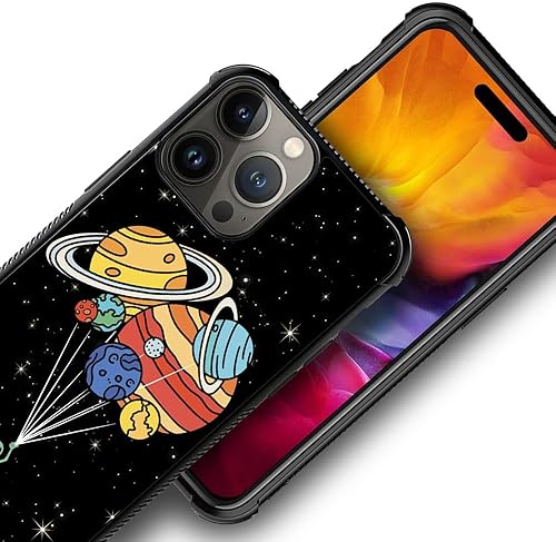 Miniatura 3 de Funda compatible con iPhone 15 Pro, sistema solar de globo alienígena, diseño de patrón increíble, a prueba de golpes, antiarañazos, carcasa trasera