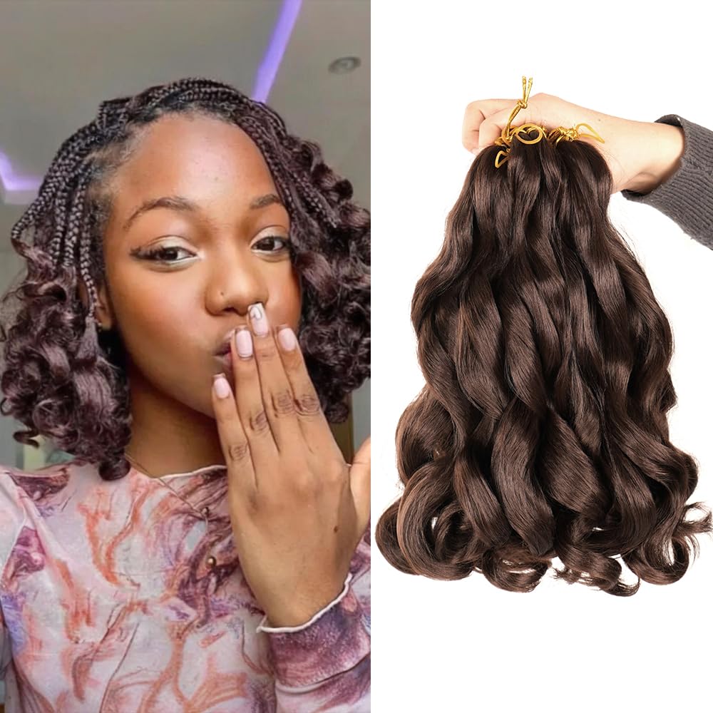 WIPPORYA French Curly Braiding Hair 12 Inch 6 Packs Black Loose Wave Bouncy Crochet Hair Pre Stretched 50g/pack Yaki Curly Braiding Hair for Black