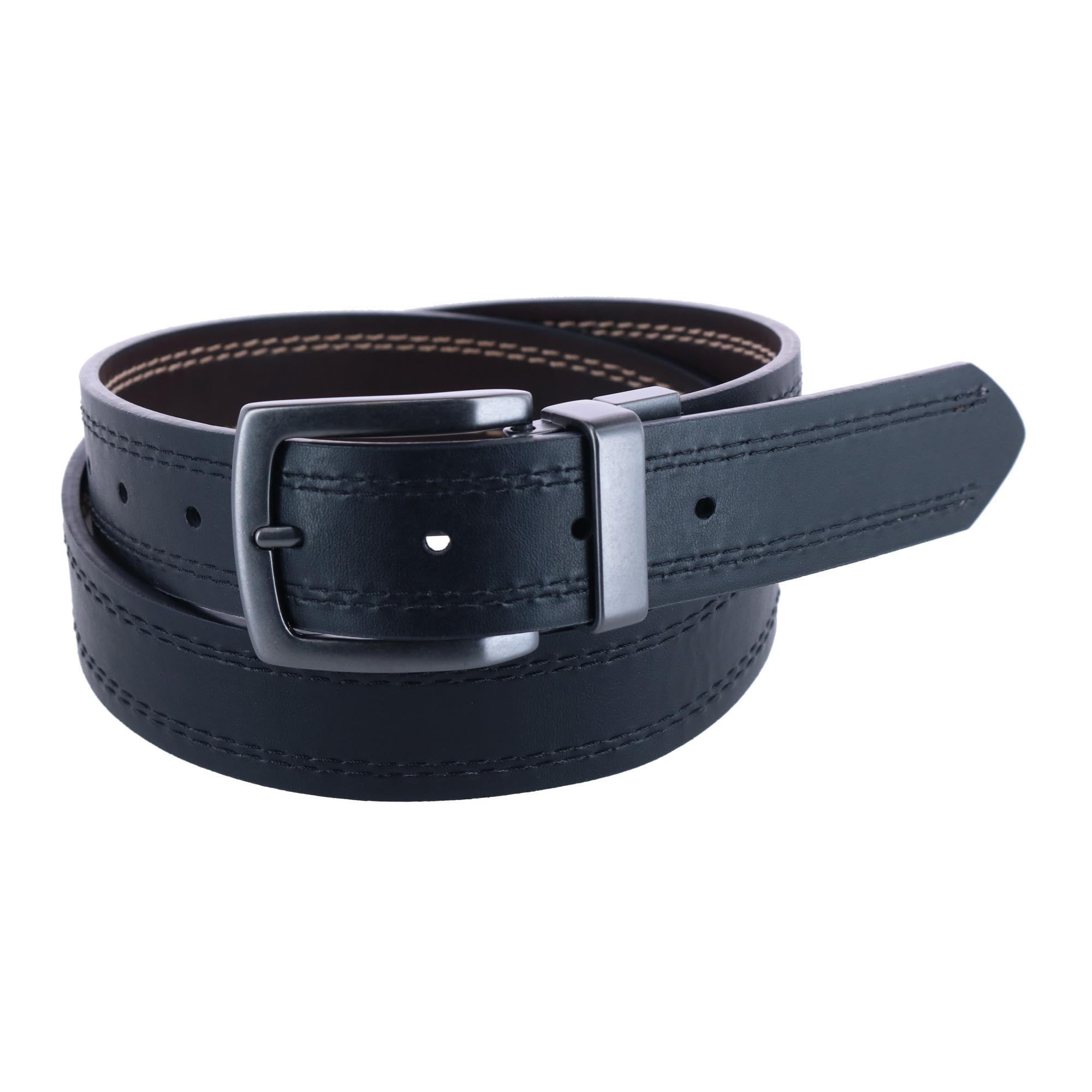 Dickies Men's 35MM Wide Reversible Jean Belt Brown-Black L (38-40)