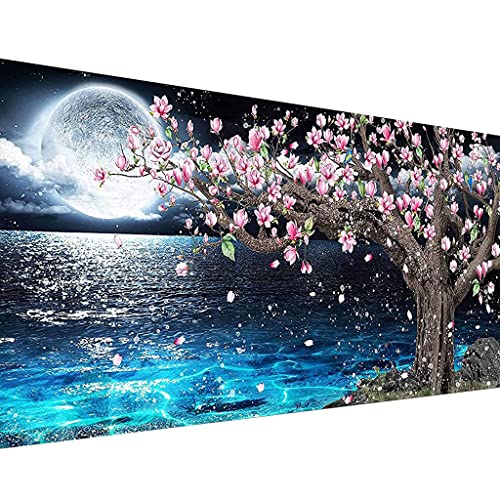 Image of HASTHIP 5D Diamond Painting Kit for Adults 27.5 X 15.7 Inch Lake Moon