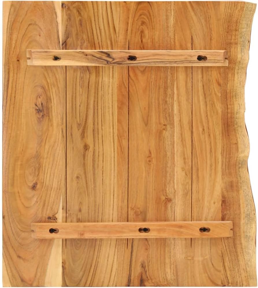 vidaXL Solid Wood Acacia Bathroom Vanity Top Worktop Washing Table Plate Floating Countertop Sink Console Wooden Home Interior 22.8"