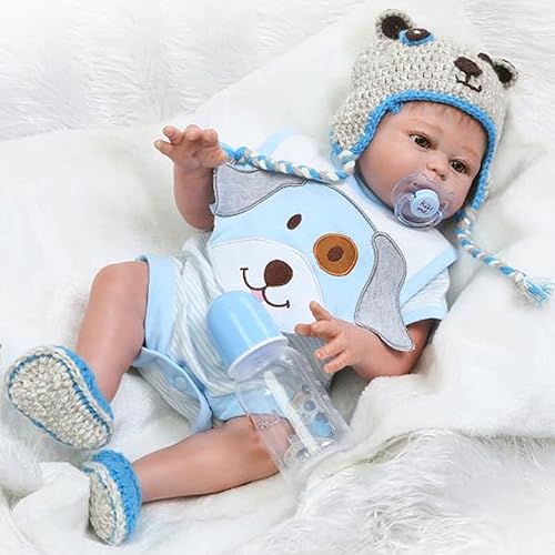 iCradle Muñeca realista de 20 pulgadas y 19.7 in de cuerpo completo de silicona de aspecto real, muñecas recién nacidas, juguete anatómicamente