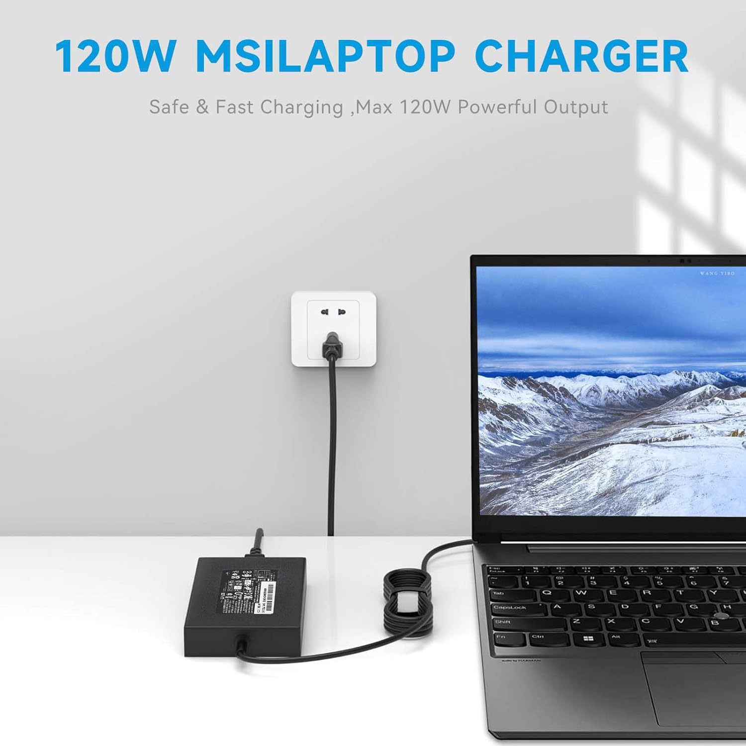 120W Laptop Charger Compatible with MSI Gaming Laptop Thin GF63 PE62 GE72 16GH MSI GE Series, 20V/6A AC Adapter GE60 GE70 GP60, Delta ADP-120VHD AC/DC Power Supply（4.5×3.0mm a pin in Center）