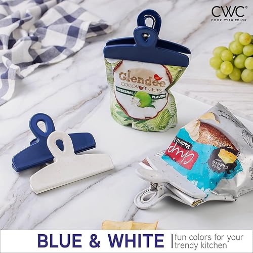 Miniatura 209 de COOK WITH COLOR Clips para bolsas – Clip de chip resistente y clips magnéticos para refrigerador para almacenamiento de alimentos con agarre Gris