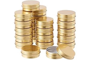1 OZ Round Tin Cans with Screw Top Lids (Pack of 30) by BENECREAT