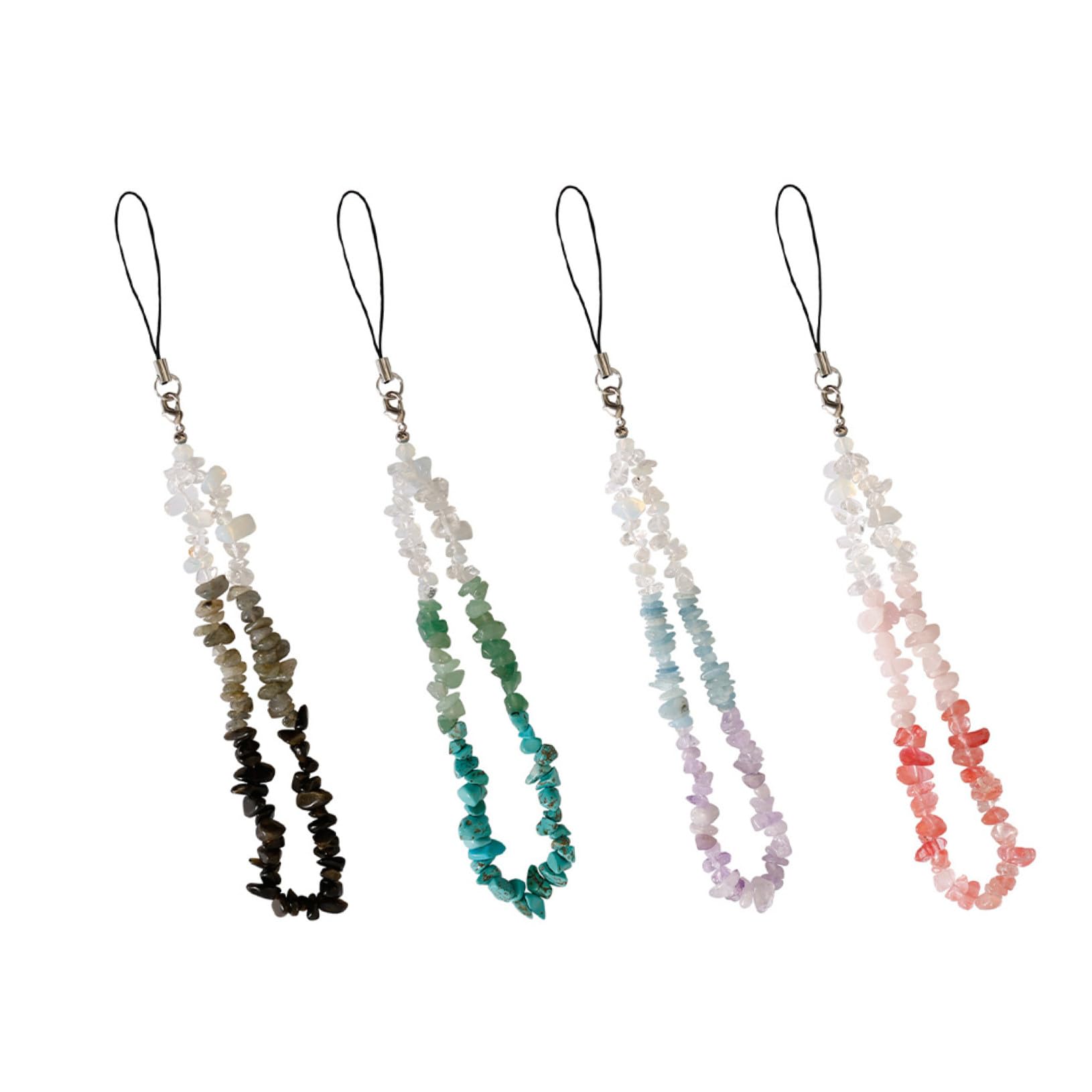 EXCEART 2 Series Cuerda De Teléfono De Naturales Antideslizante Accesorios Para Colgar Móvil Colores 4 Piezas*2