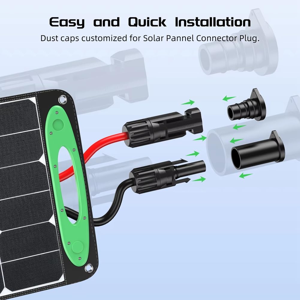 Para tapas de enchufe de panel solar: IP68 a prueba de polvo, 100 pares, diseño masculino y femenino para enchufe solar resistente a la intemperie.