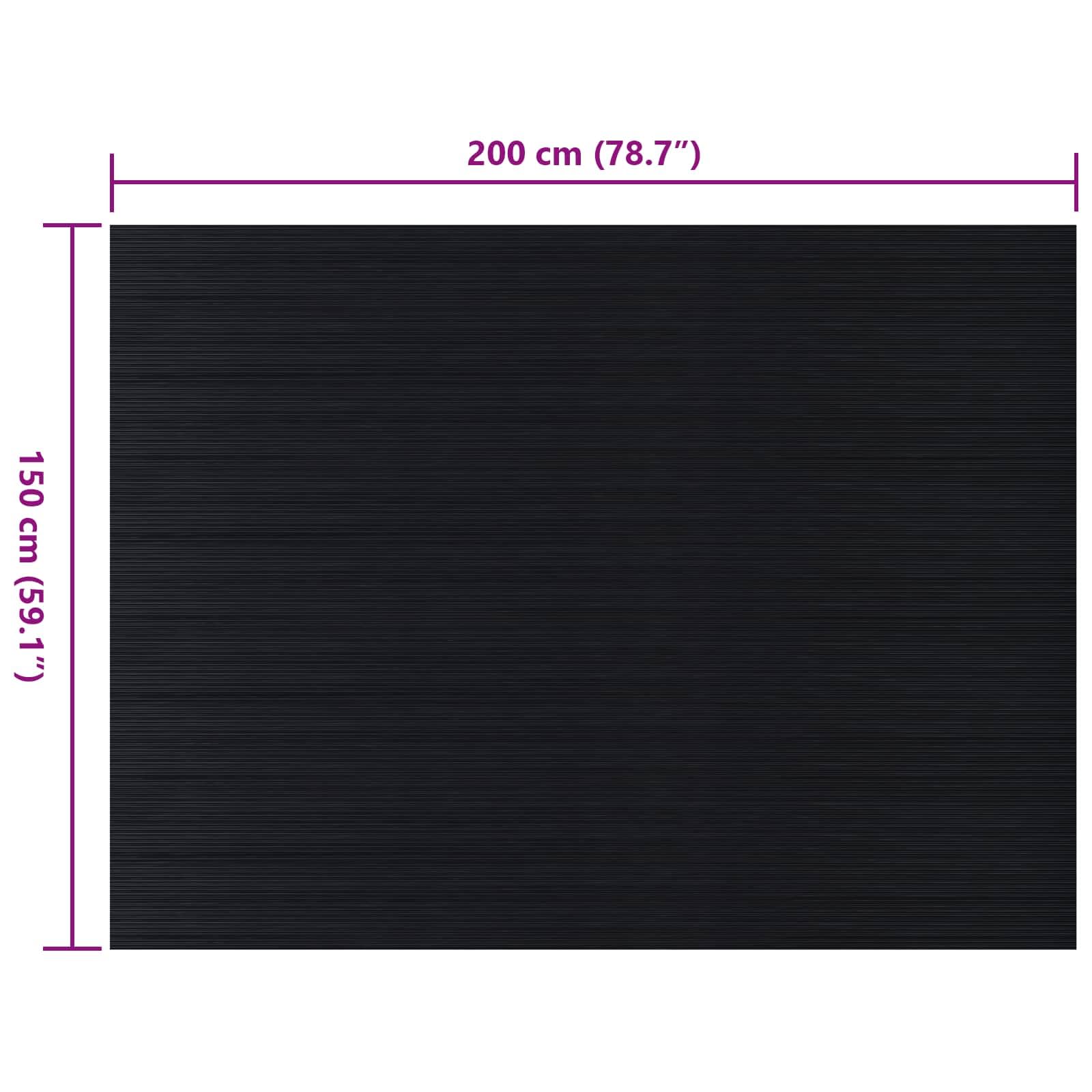 Gummi Außenfußmatte 1,5 x 2 m, 3 mm dick, robuste Bodenmatte für Terrasse, Garten und Kofferraum, leicht zu reinigen, schwarz