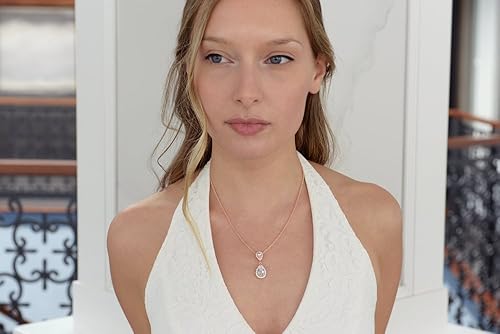 Miniatura 5 de Mariell Cubic Zirconia Crystal Teardrop Bridal Wedding Pendant Necklace, Jewelry for Brides, Bridesmaids