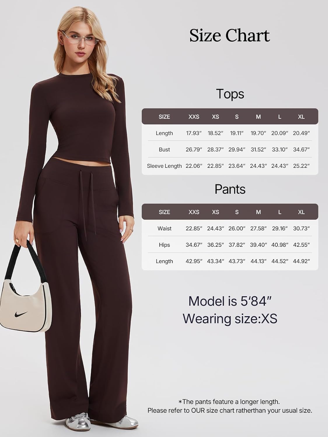 Women’s 2 Piece Lounge Sets Slim Crew Neck Long Sleeve Top & High Waist Straight Pants Tracksuit Sweatsuit Fall Travel Outfit - Image 5