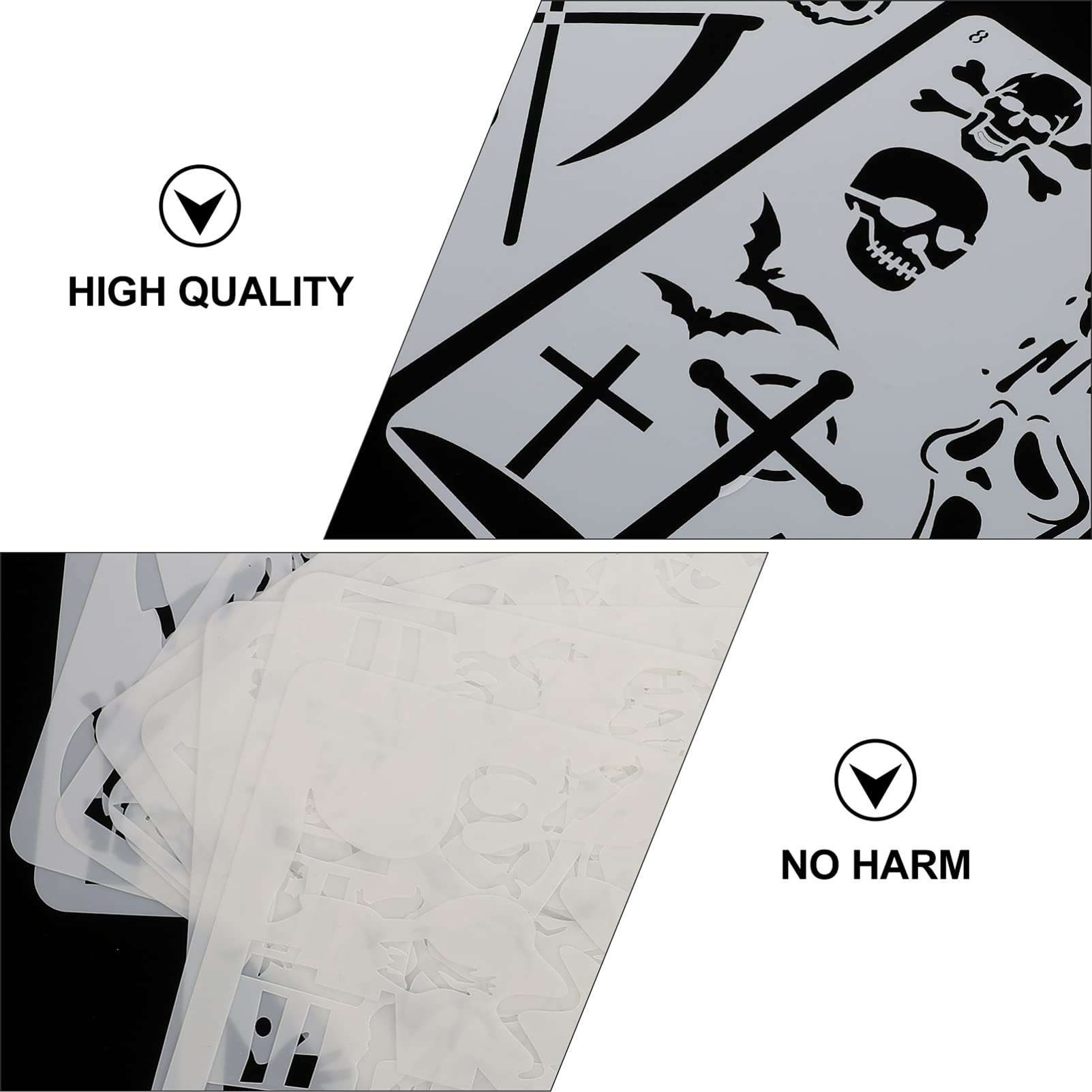 4 Sets Hohle Halloween-schablonen Malvorlagen Für Jungen Und Mädchen Zeichenschablonen Keine Grate 12 Stück * 4