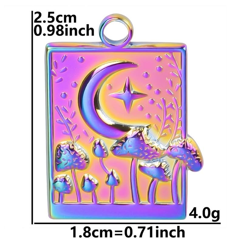 Pendentif champignon lune acier inoxydable anti-ternissement pour bijoux
