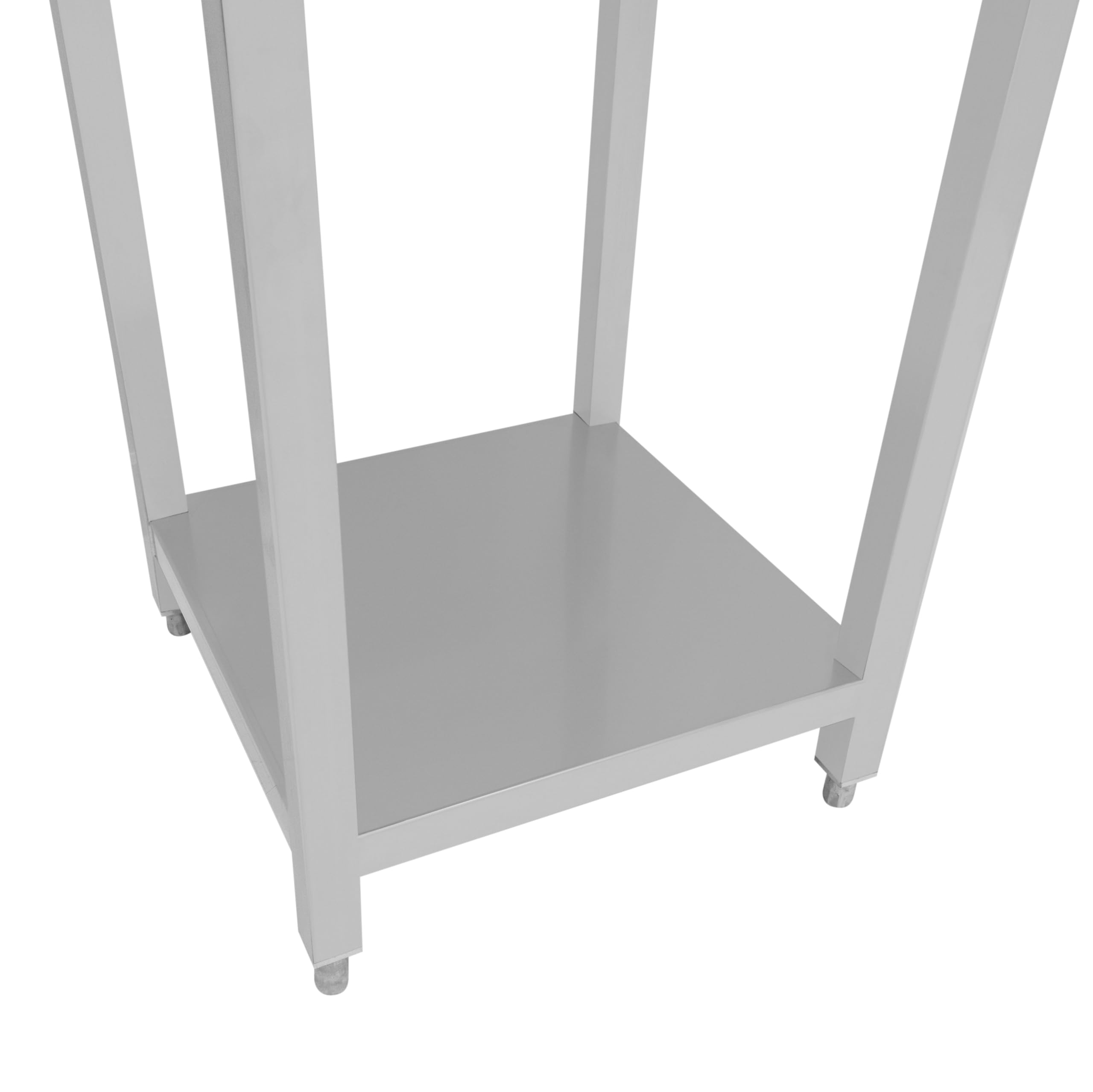 Unità Angolare Modulare da Cocktail Bar con Splashback da 5cm – 85x55x55cm, Mensola a 2 livelli, Bancone di Lavoro, Postazione Prep in Inox Heavy Duty, Piedini Regolabili, Link Bar, 2 x Staffe incluse