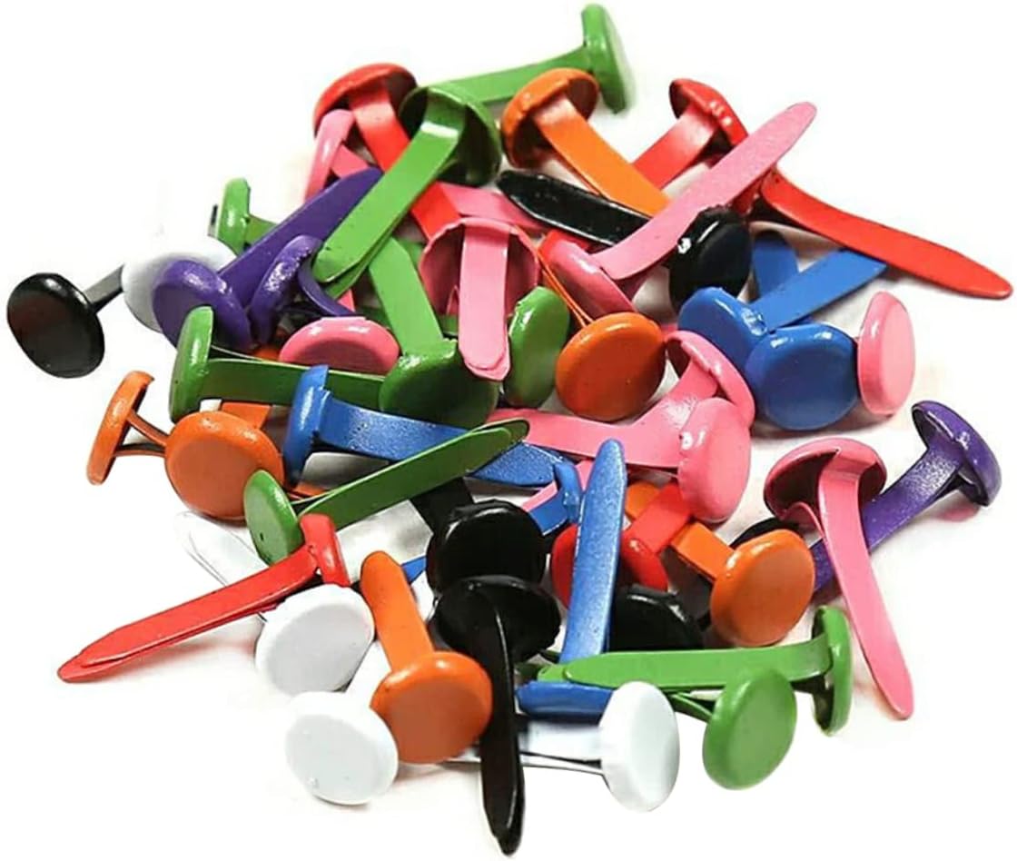 YOSADIER 150Pcs Pastel Mini Round Brads Durable Fasteners for Scrapbooking Crafts and DIY Projects Easy to Install Assorted Colors for Creative Decorating