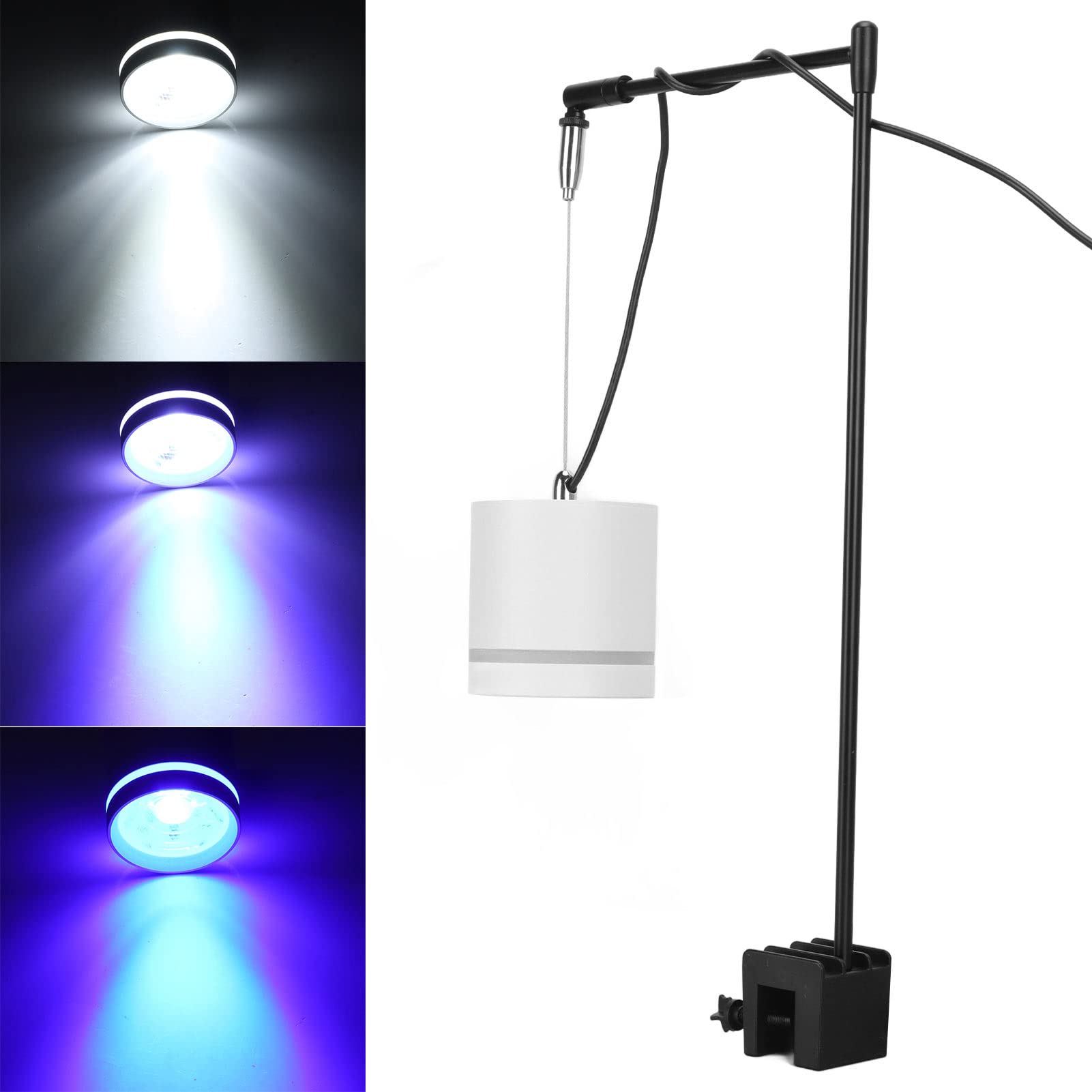 Höhenverstellbare LED-Aquarienlampe, Exquisite Verarbeitung, Integrierter COB-Chip für Aquarienleuchten, Aluminiumlegierungsmaterial