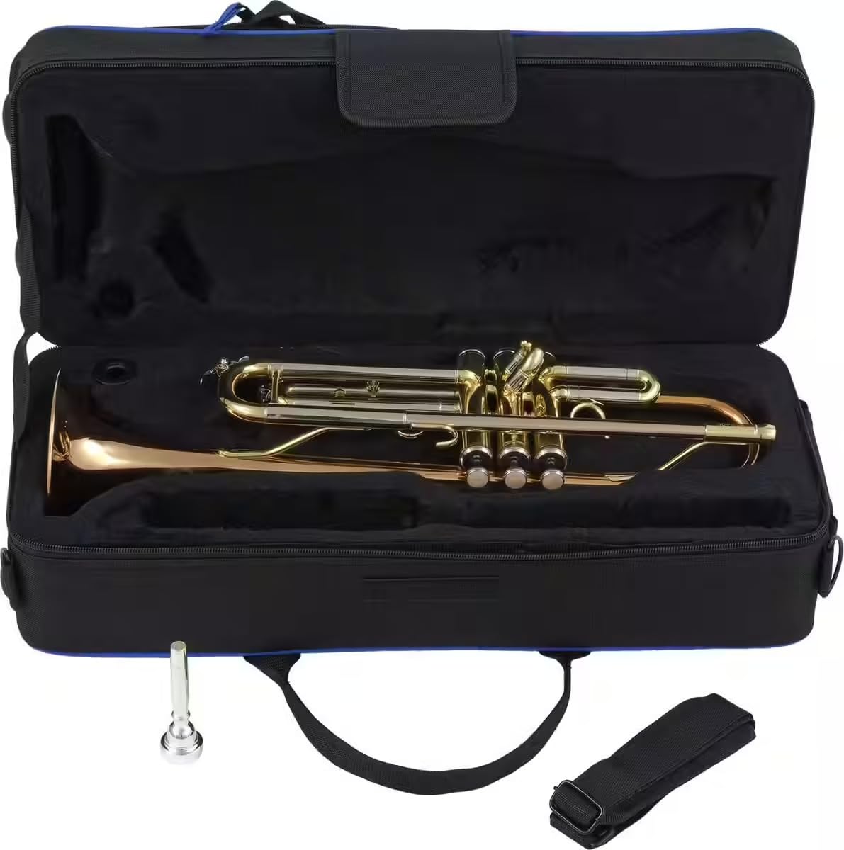 Woodbrass WTP400 – Trompeta Si barnizada – Pabellón de cobre rosa – Instrumento principiante listo para jugar, 3 pistones Monel, mochila y boquilla incluida – Conservatorio Fanfare Concert