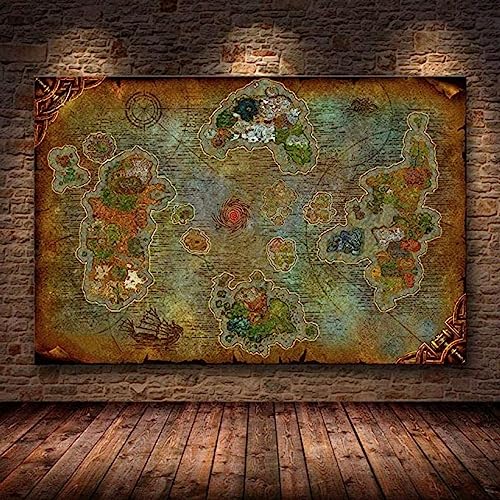 UPIKIT World of Warcraft 8.0 Map Puzzle Jigsaw 1000 Piezas, Juego De Rompecabezas Clásico De Madera, Rompecabezas De Entretenimiento De Montaje 50X75Cm