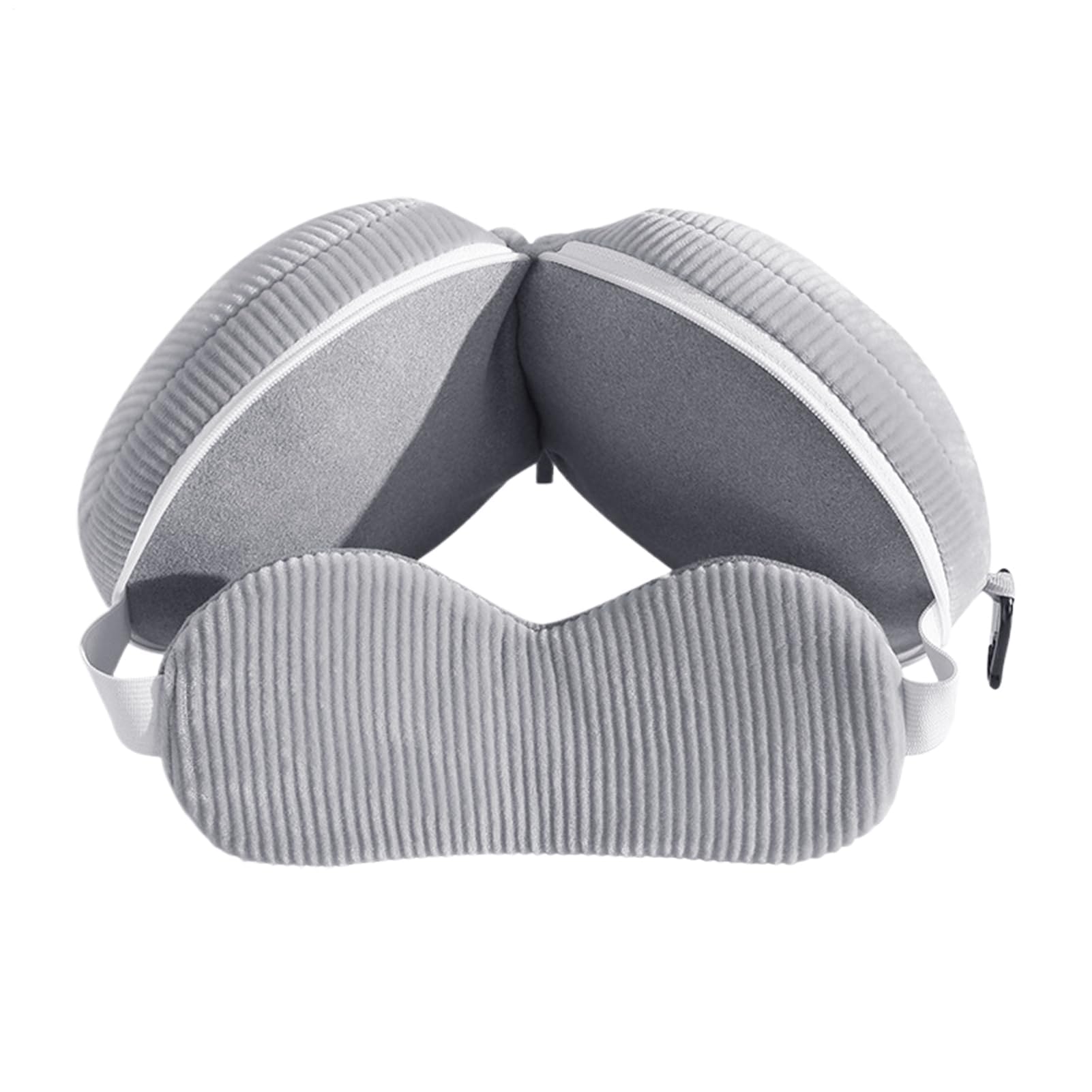XJBTBA Lekka poduszka podróżna, miękka poduszka samolotowa, zagłówek podróżny z osłoną oczu, wygodna poduszka pod szyję, poduszka kempingowa o ergonomicznym stylu, akcesorium wakacyjne do spania w