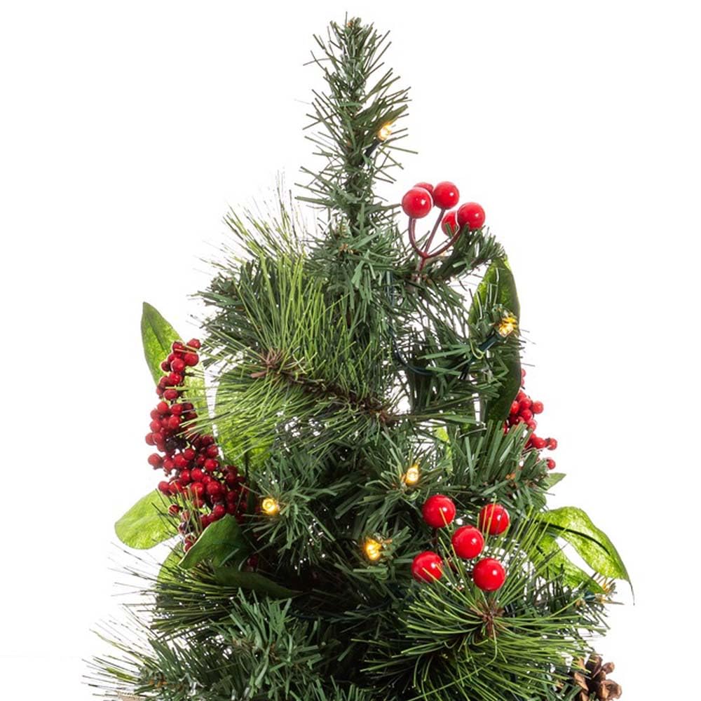 Amazon.co.jp: LOLAhome クリスマスツリー ヒイラギと松 電池式 LED