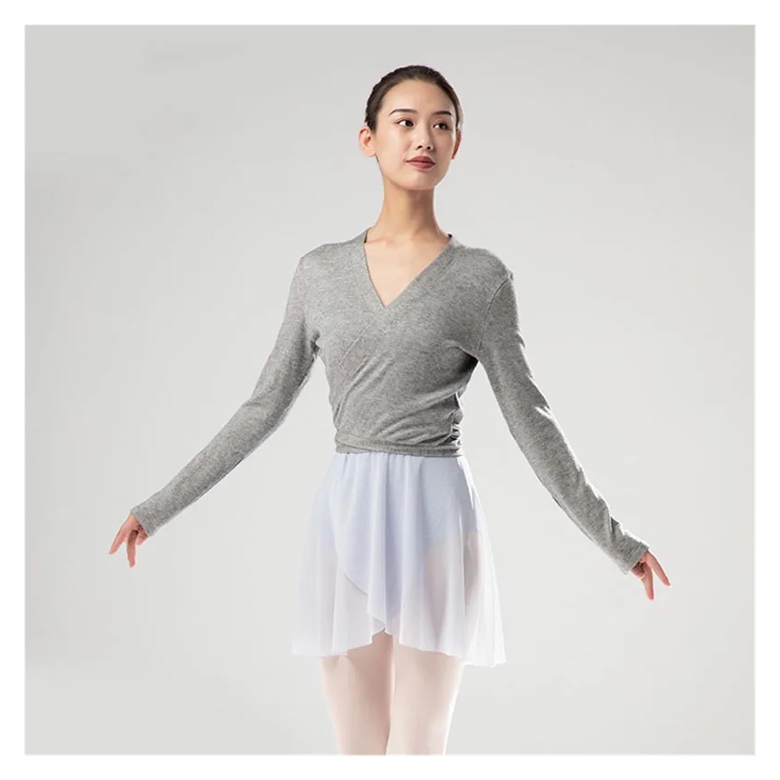 Tanz Cardigan Mädchen Frauen Trikots Lace-up Mantel Ballett Top Kreuz Lange Ärmel Wrap Pullover Ballerina Tanz Warm Up for Win