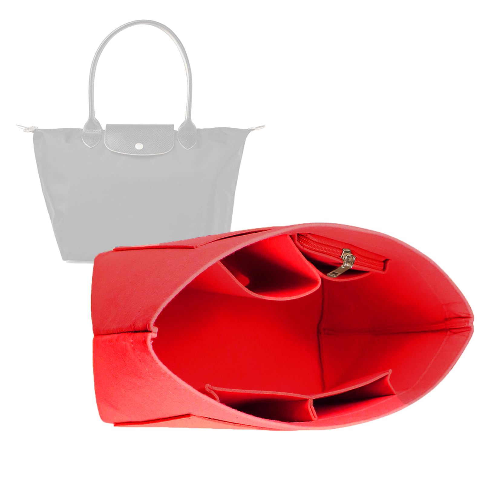 Lckaey Purse Organizer Insert for longchamp backpack Le Pliage Neo(Large) Handbags Insert Organizer1012crimson-L, L/11x9.84x6.7in (AG)