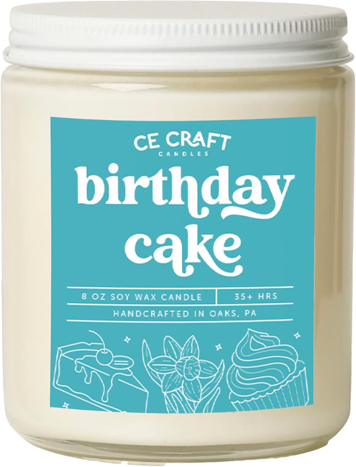 CE Craft Birthday Cake Scented Candle Warm, Bakery Cake Scented Soy Candle