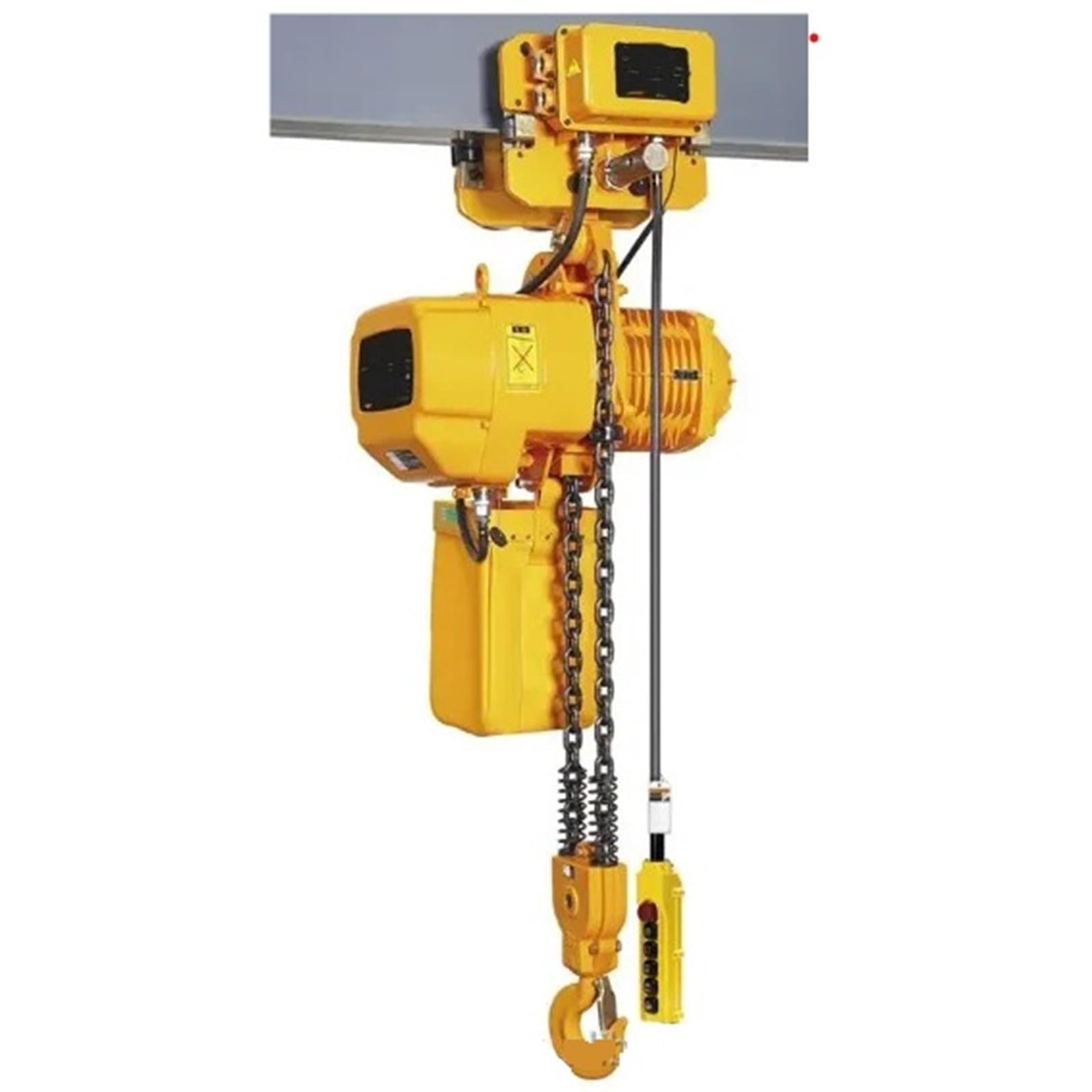 Verricello elettrico Paranco elettrico a catena compatto da 2 tonnellate: design portatile e facile installazione, motore resistente potente Paranco Elettrico da Puleggia(Yellow)