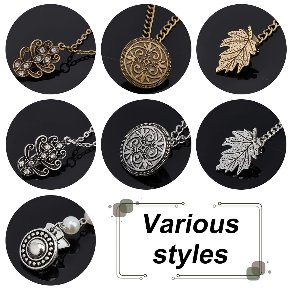 Lurrose 4er Set Pullover-Schal-Clips – Vintage Kleiderclips Aus Legierung, Silber, Zum Dekorieren Von Hemden, Cardigans Und Schals, Praktische Verschlüsse Für Freizeit Und Festliche Anlässe