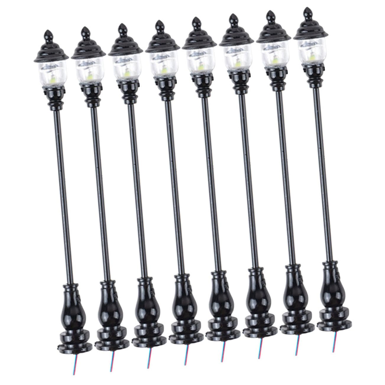 KONTONTY 8Pcs Miniature Lamp Models for Sand Table Decor Safe Material for Mini House Decoration Mini Street Lamps for Houses