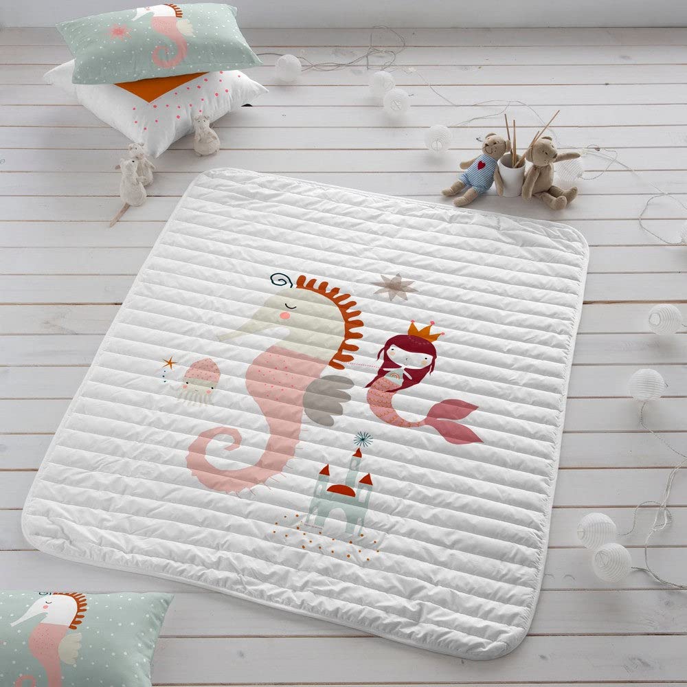 HACIENDO EL INDO Colcha bouti reversible cuna/maxicuna Sea Horse